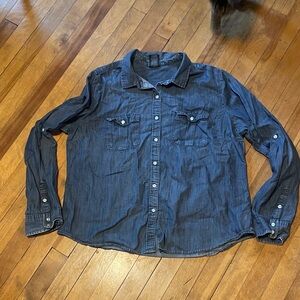 Faded Glory Women's Blue Button Down Shirt